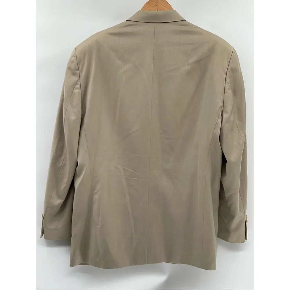 Chaps Ralph‎ Lauren Blazer Sport Coat Men Size 44R Tan Beige Suit Jacket